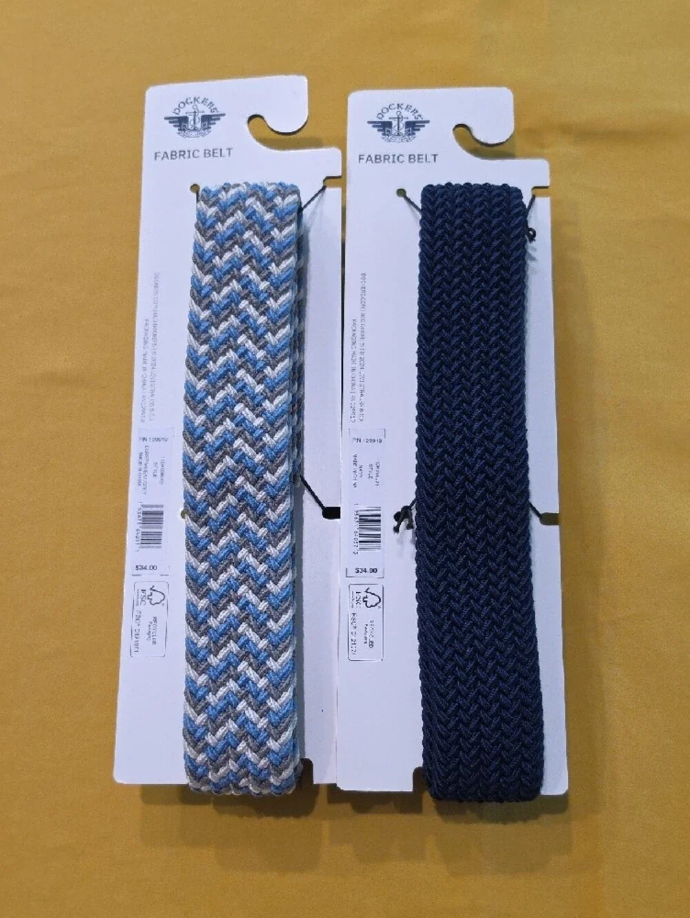 NWT▪︎Dockers Mens Stretch Braided Belt Lot of 2 Gray/Blue & Navy L/XL Fits 38-44